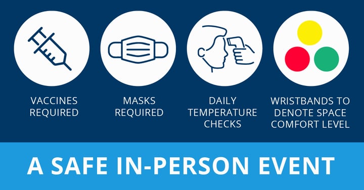 Vaccines + Masks for Safe In-Person Events - Read About All On-Site Safety Protocols