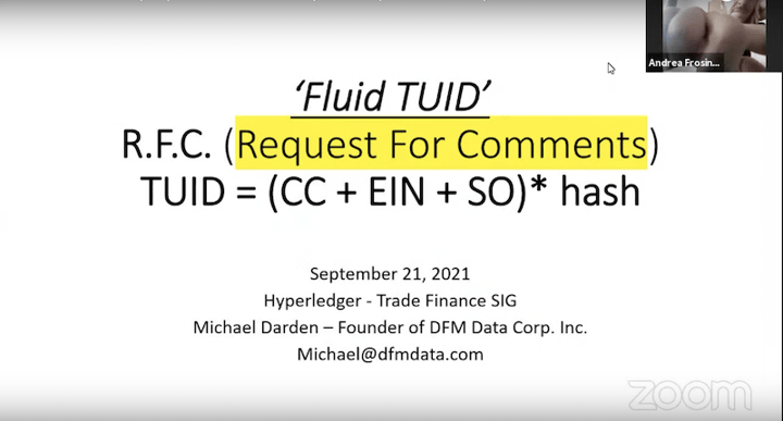 Fluid TUID’ R.F.C. (Request For Comments) TUID = (EIN + CC + SO)* Hash